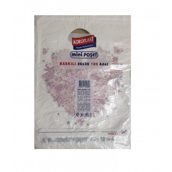 KALP Baskılı ekonomik ORTA BoY HIŞIR POŞET 26x38cm (100 adet) - 2