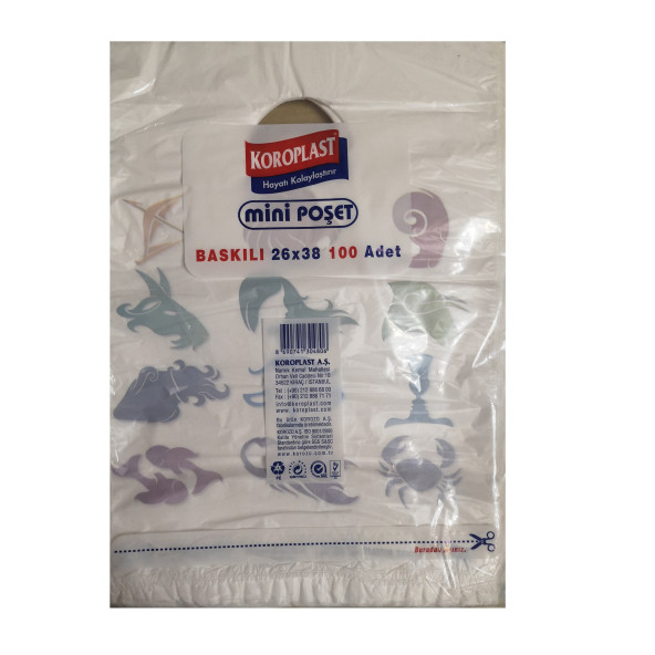 BURÇ Baskılı ekonomik ORTA BoY HIŞIR POŞET 26x38cm (100 adet) - 2