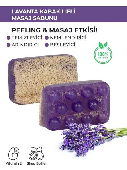 Doğal Kabak Lifli Sabun Lavanta - 7