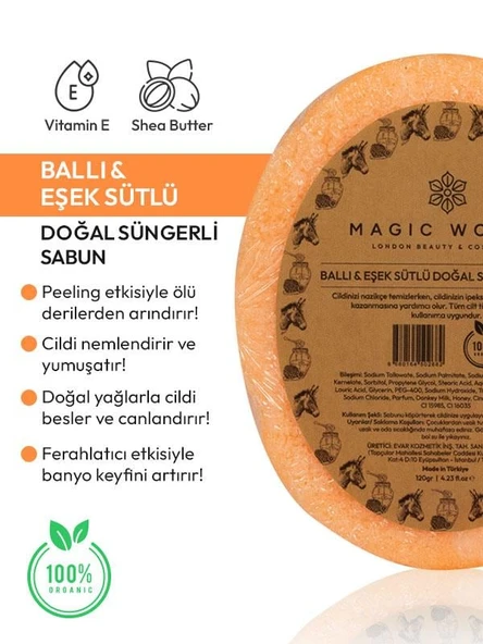 Süngerli Doğal Sabun Ballı Eşek Sütlü - 6
