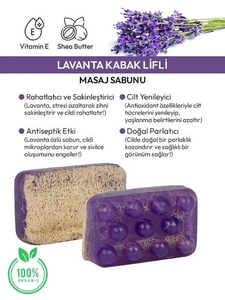 Doğal Kabak Lifli Sabun Lavanta - 4