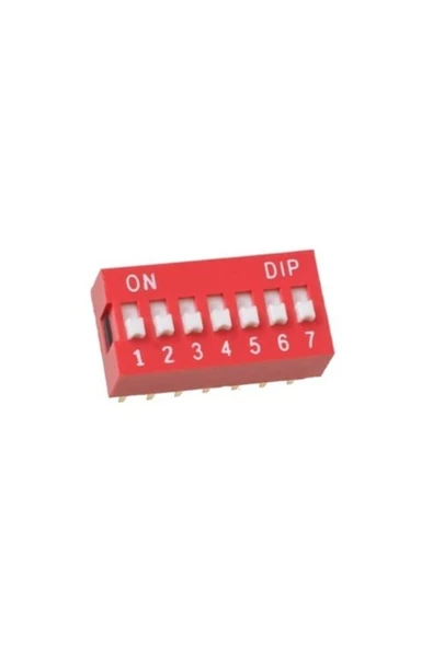 Rodevino 5 Adet 7 Pin Dıp Switch Kırmızı On‑off 2.54 mm Pcb - Resim 2