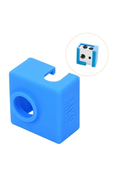 Rodevino 2 Adet 3d Yazıcı E3d-v6 Mk8 / Mk9 Alüminyum Isıtıcı Blok Silikon Kılıfı - Mavi - Resim 3