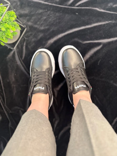 Günlük Kadın Spor Ayakkabı Ortopedik Vegan Deri Bağcık Hafif Kalın Yüksek Taban Yürüyüş Sneaker 102 - 6