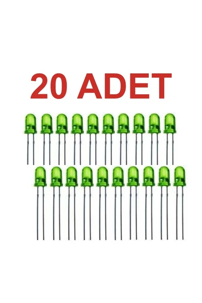 Rodevino 20 Adet 5mm Yeşil Led