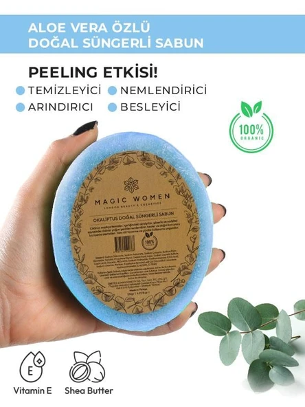 Süngerli Doğal Sabun Okaliptus - 3