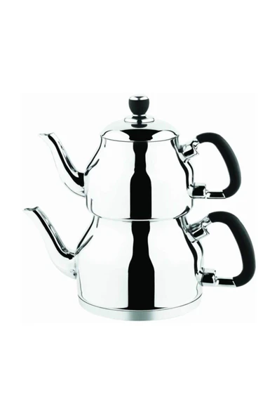 Özkent K-334 Symbol Mega Çaydanlık 3.2 Lt X 1.7 Lt. - Siyah Kulp-21