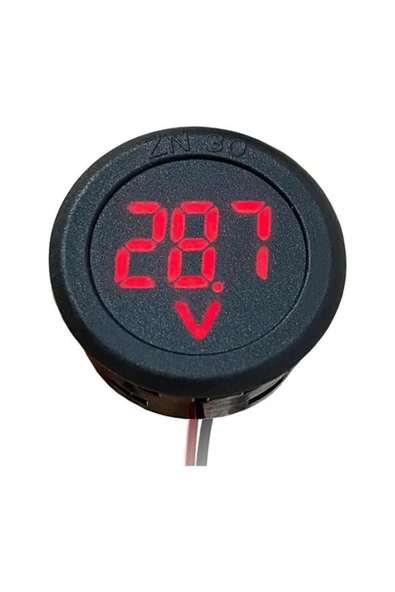 Rodevino Yuvarlak Dc Voltmetre 4‑100 v Panel Led