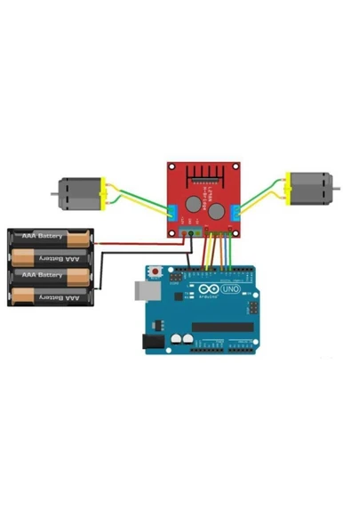 Rodevino L298n Çift Motor Sürücü Kartı - Voltaj Regülatörlü Dc Ve Step Motor - Resim 3