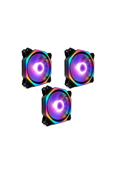 Rodevino 12 Cm Soğutucu Kasa Fanı Ledli Işıklı Renkli Sessiz Bilgisayar Fan - Resim 3