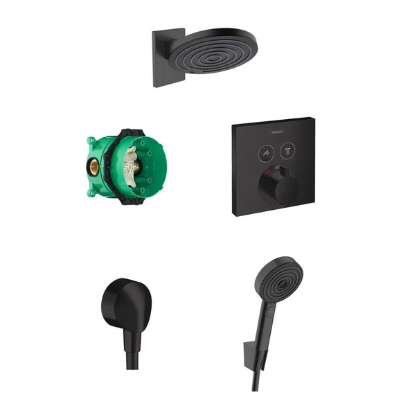 Hansgrohe Pulsify ShowerSelect Ankastre Banyo Seti Mat Siyah