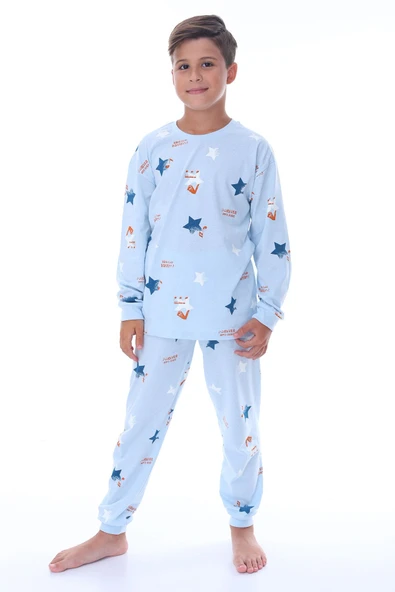 Yıldız Nota Desenli Bej Unisex Pijama Takımı - Resim 16