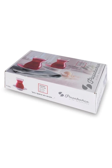 Paşabahçe 6 Kişilik Dantel Porselen Tabaklı Çay Takımı - 4