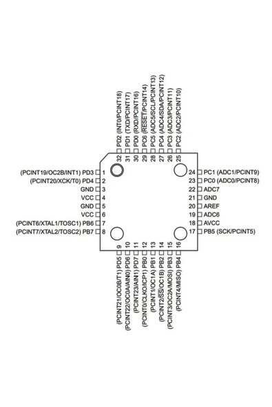 Rodevino Atmega328p U-kr Smd 8-bit 20mhz Mikrodenetleyici Tqfp-32 Uno Da Olan Işlemci - Resim 2
