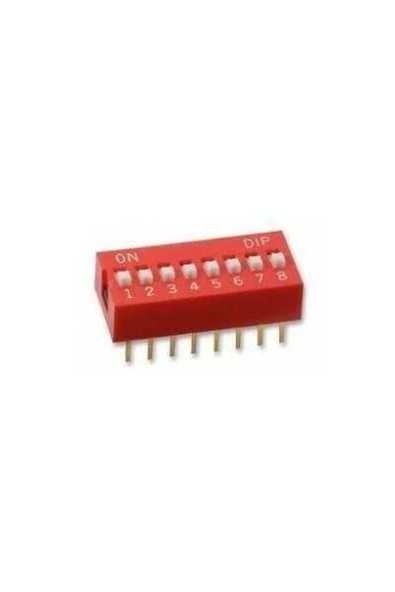 Rodevino 5 Adet 8 Pin Dıp Switch Kırmızı On‑off 2.54 mm Pcb - Resim 2