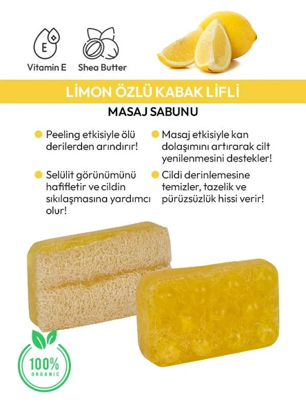 Doğal Kabak Lifli Sabun Limon - 5