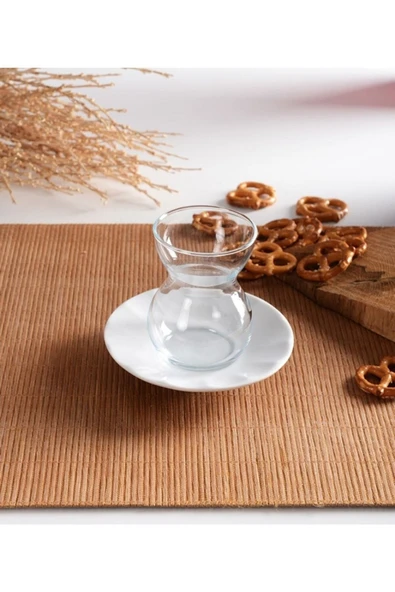 Paşabahçe 950051 Dantel Porselen Tabaklı Çay Takımı 12 Parça