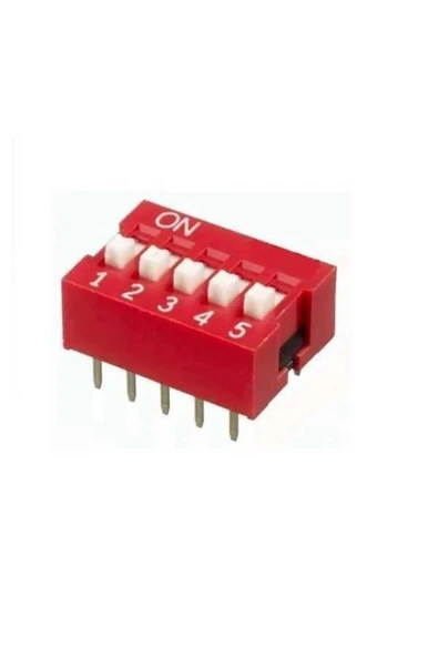 Rodevino 5 Adet 5 Pin Dıp Switch Kırmızı On‑off 2.54 mm Pcb - Resim 3