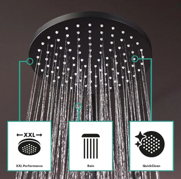 Hansgrohe Vernis Blend 200 Reno Duş Kolonu Ecosmart Satin Siyah 26099670 - 3