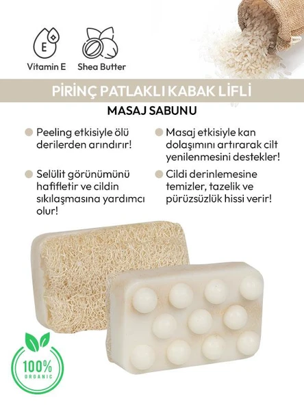 Doğal Kabak Lifli Sabun Pirinç Patlağı - 4