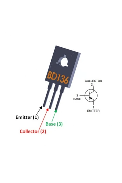 Rodevino 5 Adet Bd136 Transıstor 1.5a 45v Pnp To126 - Resim 3