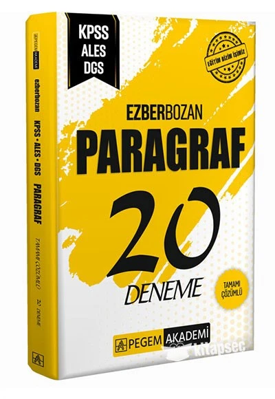 Ezberbozan KPSS ALES DGS Paragraf 20 Deneme Pegem Akademi Yayıncılık