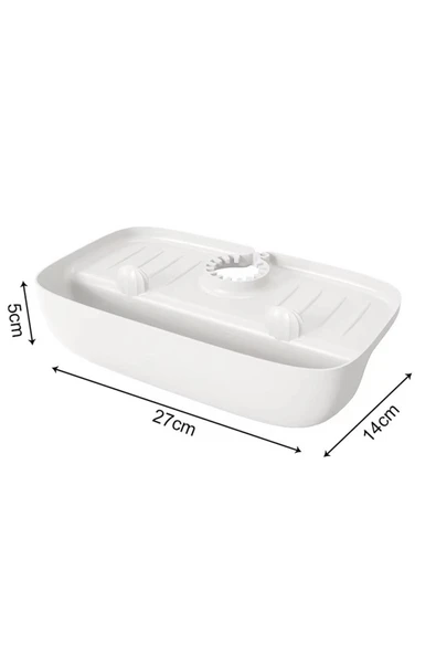 Miraçer Silikon Musluk Matı ve Organizer Lavabo Üstü Düzenleyici Kaydırmaz Tezgah Üstü Organizer - Beyaz - 3