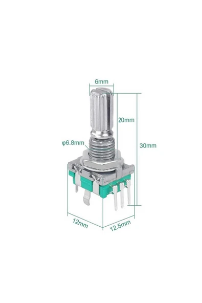 Rodevino Ec11 Rotary Encoder Butonlu 20 Adım Pwm 360 Derece Döner Butonlu Dijital Potansiyometre Menu Motor - Resim 5