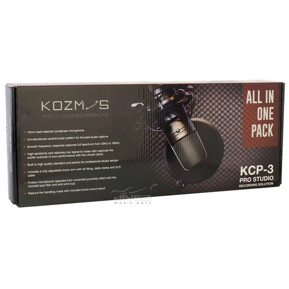 Kozmos KCP-3 Pro Aksesuarlı Condenser Stüdyo Mikrofonu - Resim 4
