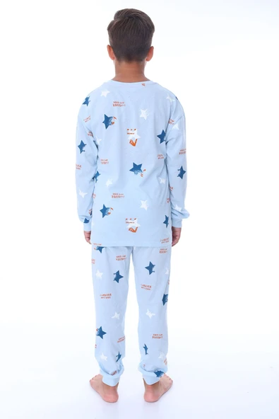 Yıldız Nota Desenli Bej Unisex Pijama Takımı - Resim 10