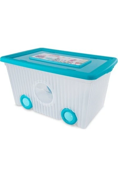 Flora Tekerlekli Oyuncak Kutusu 60 Lt Mavi. - 3