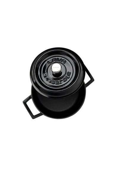 Lava Döküm Çok Amaçlı Yayvan Tencere Çap(Ø) 28 Cm - Trendy Siyah - 2
