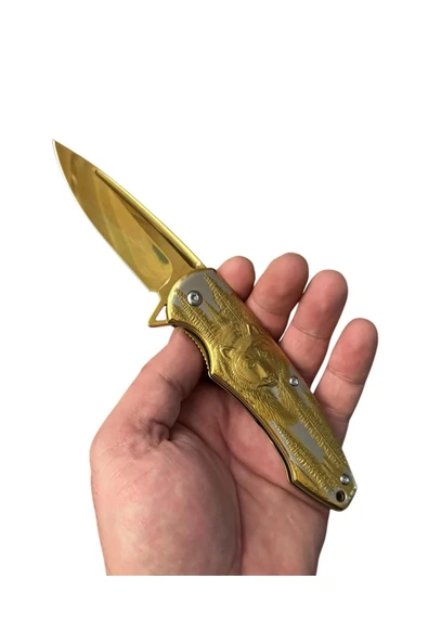Gold Kurt Kabartmalı Çelik Çakı