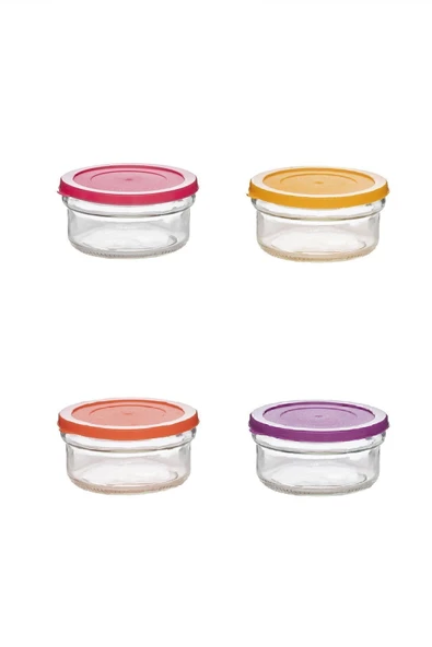 Paşabahçe Zuri Renkli Kapaklı Kahvaltılık, Reçellik , Cam Saklama Kabı 400 cc - 8 Adet - 4