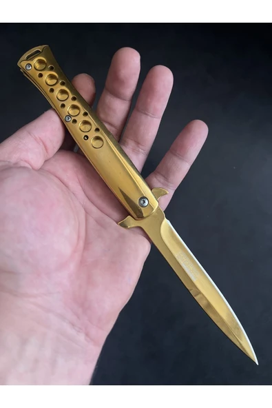 Sarı Renk Paslanmaz Çelik Açılır Kapanır Yunus Çakı - Resim 2