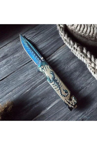 Akrep Motifli Çelik Çakı - Resim 2