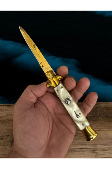 Akc Italyan Stilletto Sarı Sedef Çakı - 2