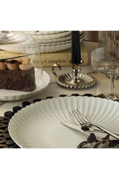 Kütahya Porselen Porselen Bone Luz Form 52 Parça Yemek Takımı Platın Fıle Bnlzf52yt220 - 4