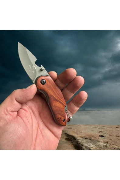 Mini Ahşap Kabze Çelik Çakı 16cm - 2