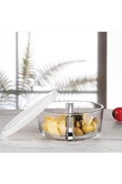 Paşabahçe 2 Bölmeli Polar Saklama Kabı Beyaz Kapaklı-530683