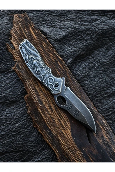 Kurt Motifli Çelik Çakı - Resim 2