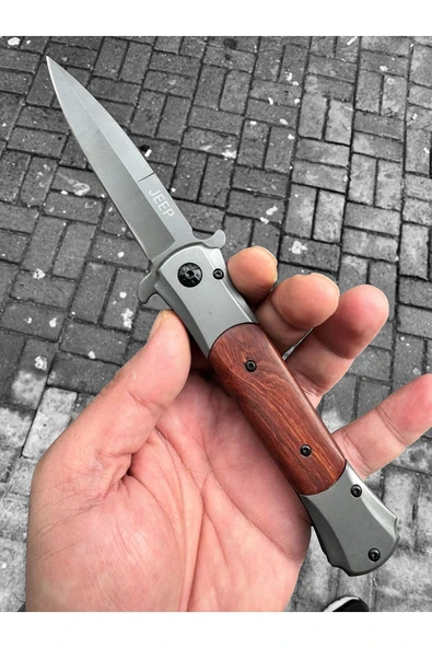 Jeep Ahşap Kabze Çelik Çakı ürün görseli