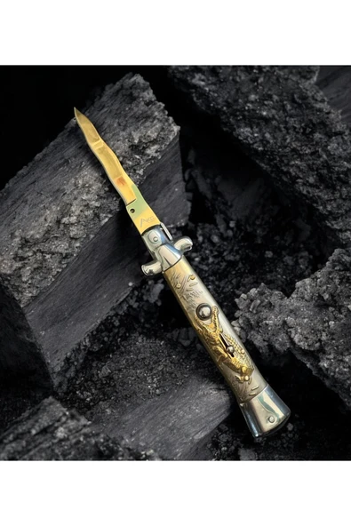 Akc İtalyan Stilletto 24cm Yılan Ağız Çelik Çakı - Resim 3