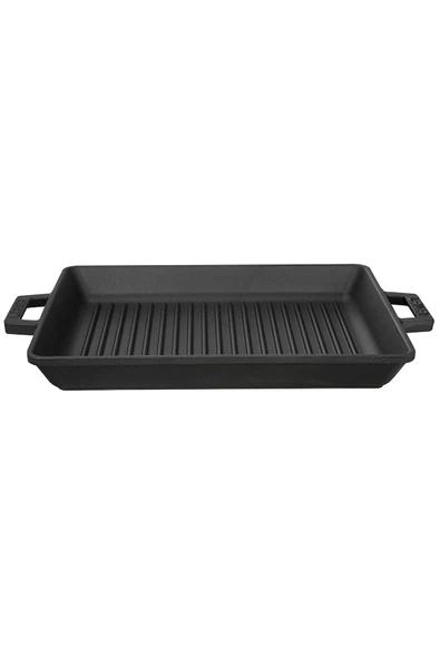 Lava Döküm Dikdörtgen 26x32 Metal Kulplu Izgara Tava