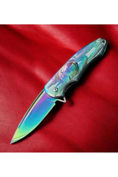 Rainbow Kurt Kabartmalı Çelik Çakı - Resim 3