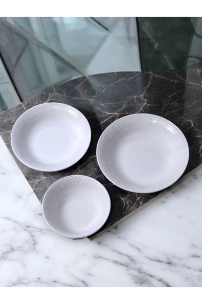 Kütahya Porselen Lidya Beyaz Porselen Çukur Yemek Tabağı 17 Cm - 6 Adet - 2