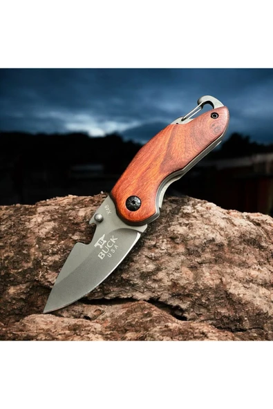 Mini Ahşap Kabze Çelik Çakı 16cm - 3