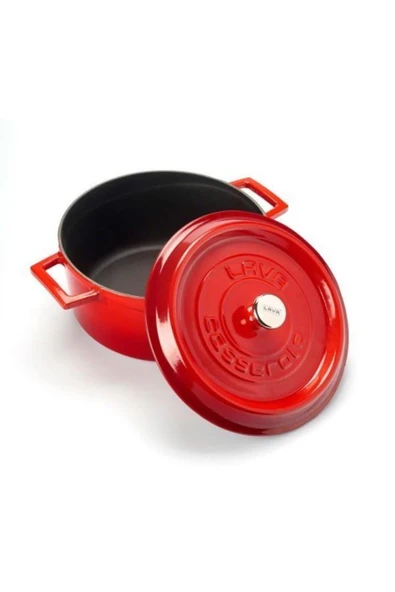 Lava Trendy Döküm 2 Li Tencere Set 28cm Derin Basık Kırmızı - 4