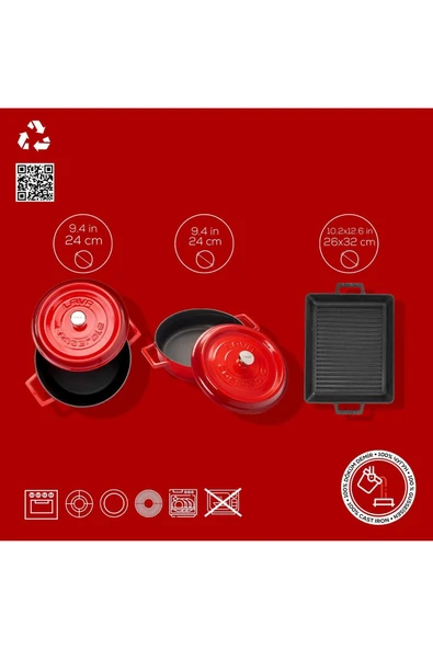 Lava Döküm 6x Trendy Serisi Döküm Demir Tencere Tava Çeyiz Seti - 5