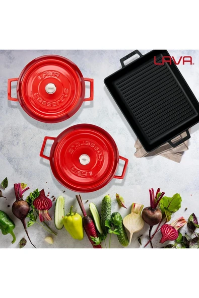 Lava Döküm 6x Trendy Serisi Döküm Demir Tencere Tava Çeyiz Seti - 8